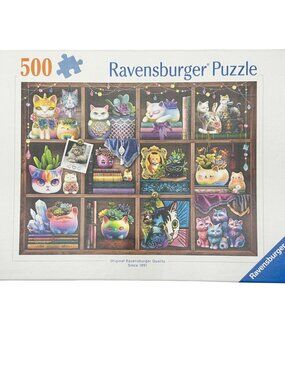 Ravensburger 500 Piece Puzzle Cubby Cats and Succulents Brigid Ashwood Design